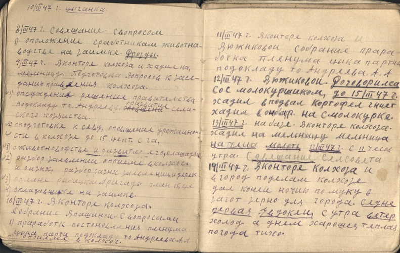 Дневник председателя колхоза 1946 - 1948 гг. Часть третья